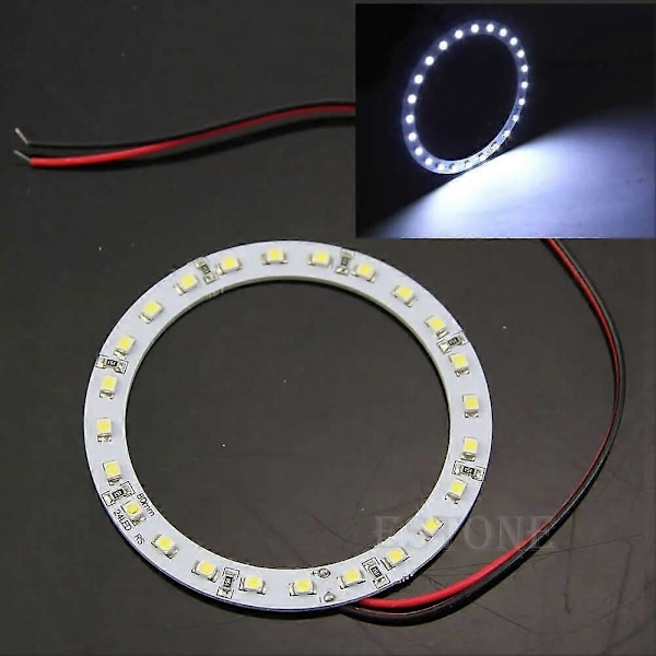 2 st 12V 24 SMD LED 80mm Änglaögon Starkt Vitt Ring Bil Ljus