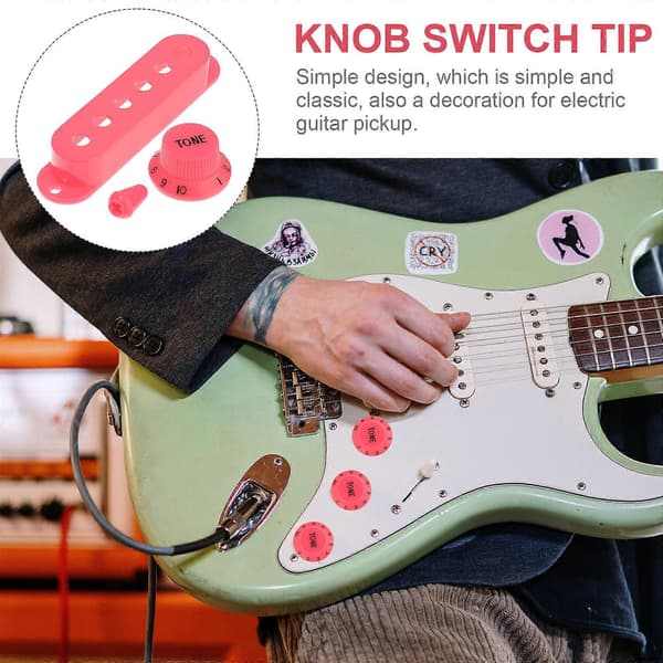 Strat Guitar Pickup Covers Knapper Switch Tip Sæt til Stratocaster Udskiftnings Accessory Kit Mørk Pink