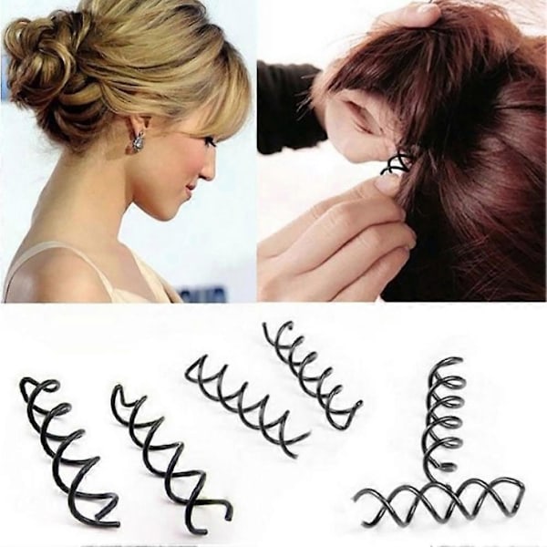 12 st Metall Spiral Snurr Skruv Stift Hårnål Dam Twist Hårklämma Tillbehör QinHai