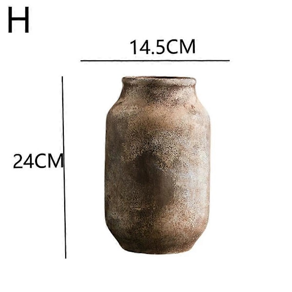Rustiikkinen keraaminen maalaistalon kukka-astia kahdella kahvalla, terrakotta-astia, D Pottery SYC03D144