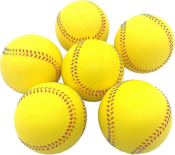 6-pack S Skumbollar för Barn Tonåringar Softboll, 7,5 cm