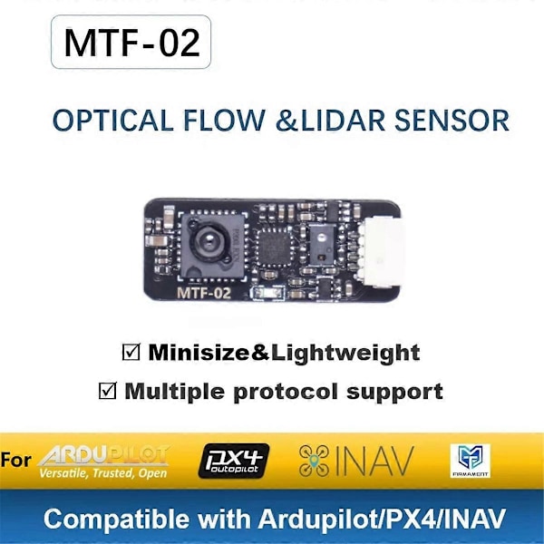 MTF-02 OPTISK FLÖDES- & LIDARSENSOR Modul 6M Kompatibel för Ardupilot