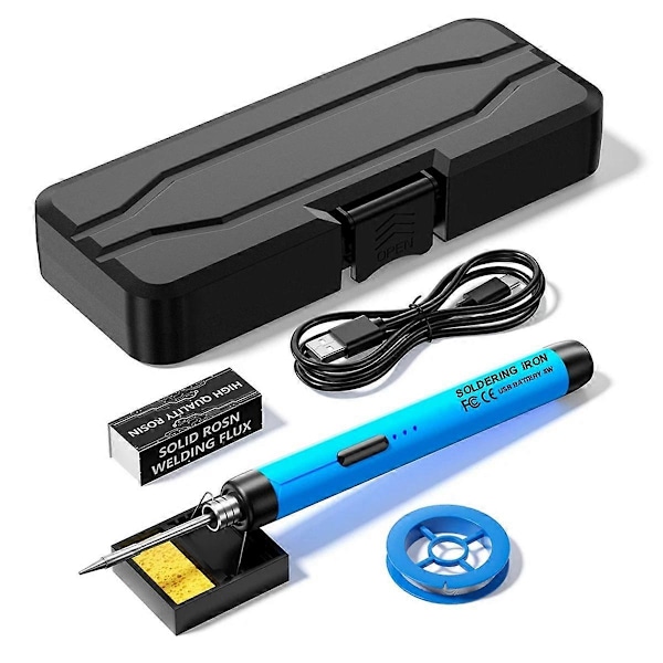 5V Micro-USB Kolvaussarja, akulla varustettu langaton kolvi kannettava sähköhitsauskone juotostin kynä sininen