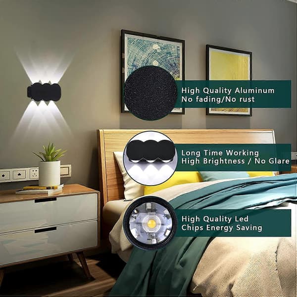 Vägglampa Inomhus 6W LED Modern, Rektangulär Väggbelysning Upp Ner |