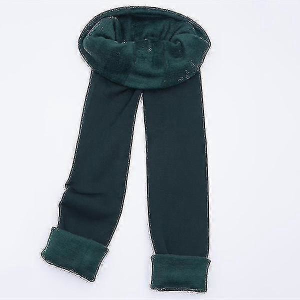 Fash Tjocka Varma Sömlöst Integrerade Inverterade Kashmir Leggings Varma Byxor Green XXL