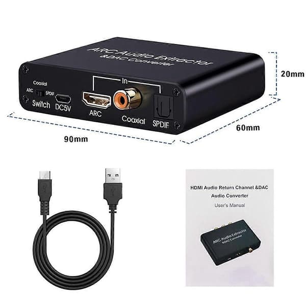 ARC Audio Extraktor DAC för Digital till Analog Konvertering