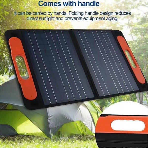 Solpanel Portabel Vikbar Väska USB-utgång Solcellsladdare