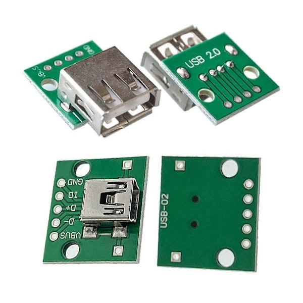 Mini USB till DIP-kontakt med PCB-kort