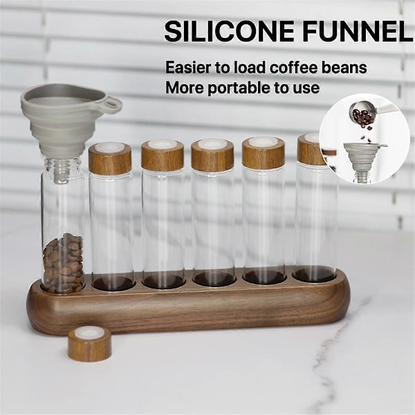 Förvaringsställ för kaffebönor, te-rör glas stor