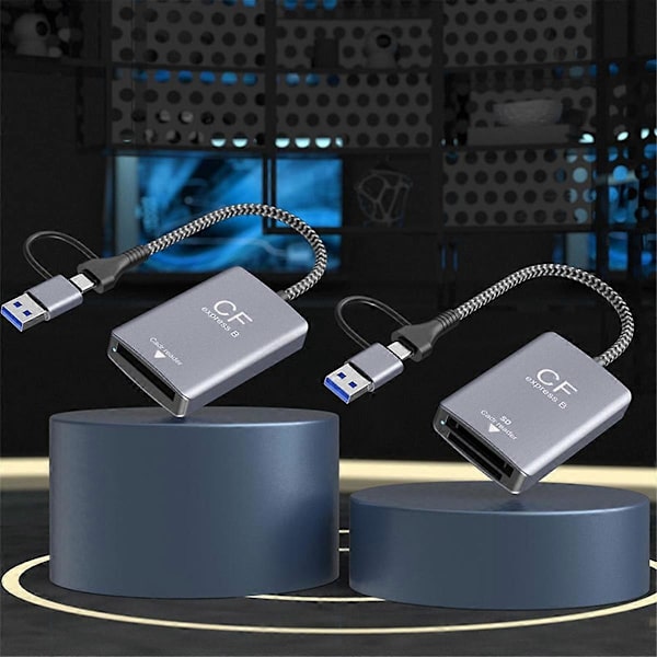 2 i 1 Express Typ B SD-kortläsare Express-kortläsare Typ B Adapter USB 3.2 10Gbps Portabel Express-läsare