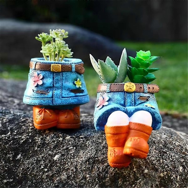 Inomhus Unika Jeanskjol Resin Blomkrukor C