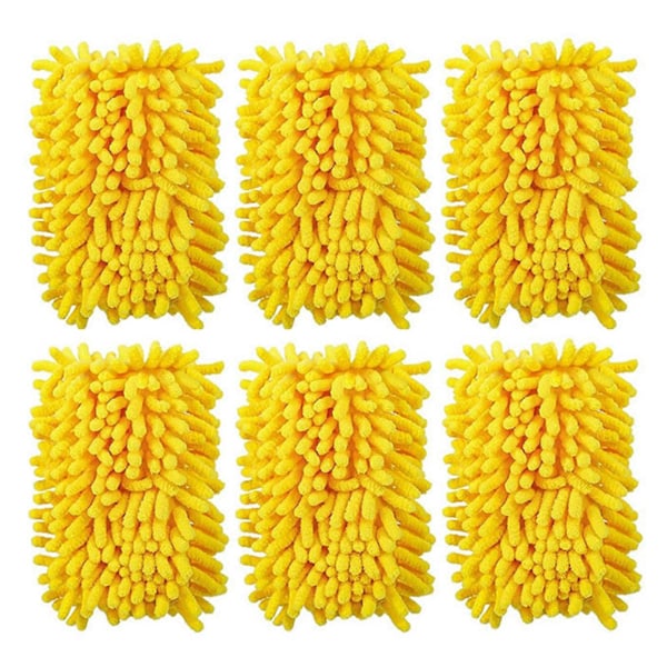 2/4/6 stk. moppekludbetræk, udskiftning, slidstærk, falmebestandig, vaskbar, hurtigtørrende, let at installere, håndstøvekost refills, rengøringsklud til Swiffer Yellow 6pcs