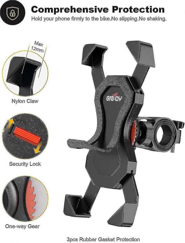 Cykeltelefonholder til cykel, 3,5-6,5 tommer