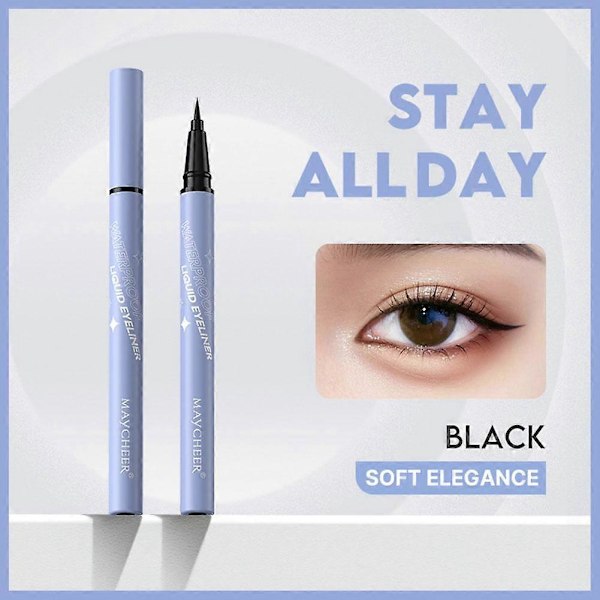 Paksu Musta Silkkimäinen Eyeliner Nestemäinen Kynä Pitkäkestoinen, Ei Leviä