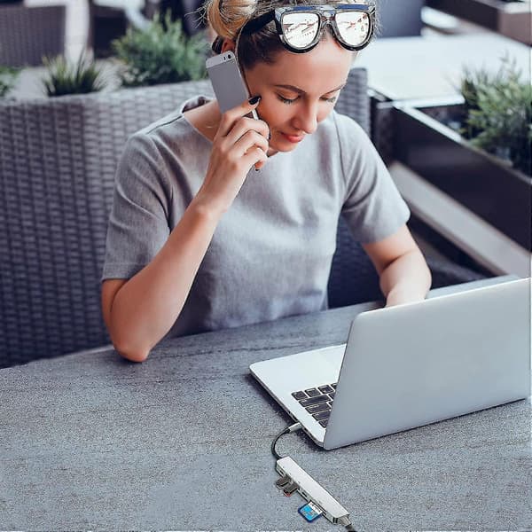 Usb C Hub-le, 6-i-1 Usb C til Hdmi Port Adapter Sd