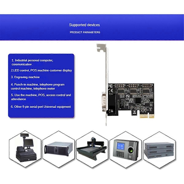 Pcie X1 - RS232-sarjaliitinsovitinkortti, teollisuusohjaustietokone