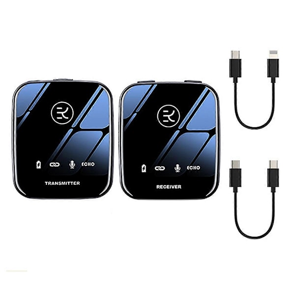Lavalier Mikrofon 2.4G Dubbel Sändare för Mobiltelefoner Kameror