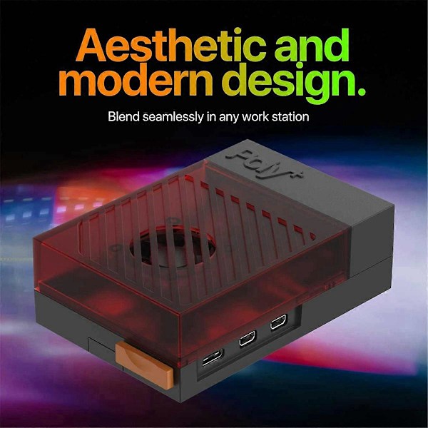 Skal för Raspberry Pi 5 med Aktiv Kylning Röd