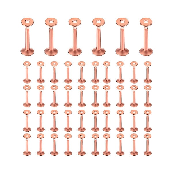 100st Kopparnitar Och Brickor Sortimentskit DIY Läderkit För Bälten Plånböcker Halsband Läder Pro
