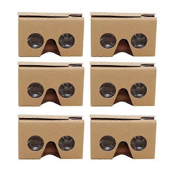 6 kpl 3D-lasit Cardboard V2 VR 4,5–6 tuuman älypuhelimelle + pääpanta