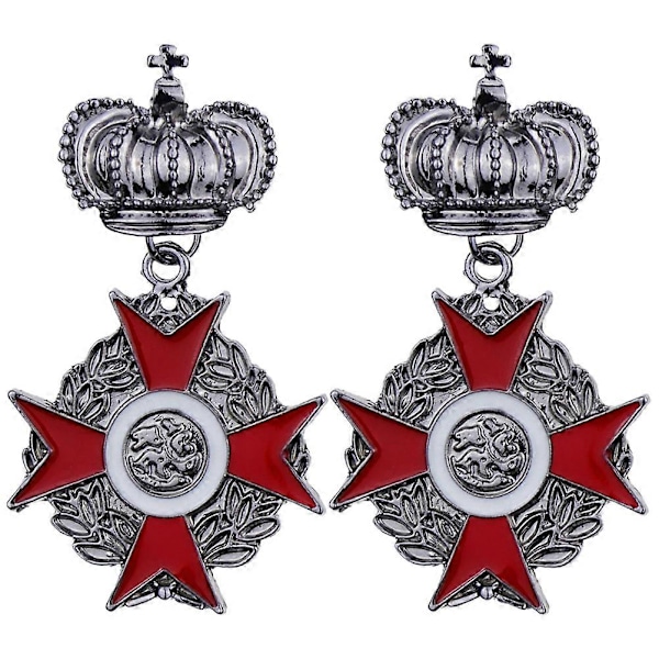 2 stk. Vintage Krone Brocher Legering Brocher Tøj Krave Pin Revers Pin Ornamenter