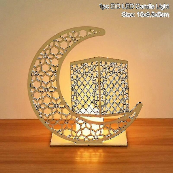 Eid Mubarak -riipus LED-valoilla kotiin, islamilainen Eid R Kareem -koriste Style 5