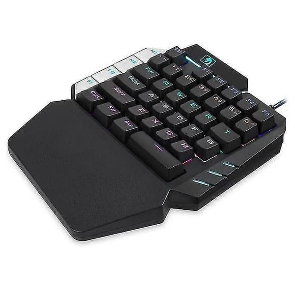 Mini -hånds Gaming RGB LED Bakgrunnsbelyst USB Kablet Spill 38 Tasters Tilbehør