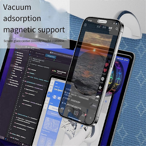 X12 Magnetisk RGB Naviger Biltelefonholder Elektrisk Vakuumadsorption Ultrastabil Vakuumsugkopbeslag