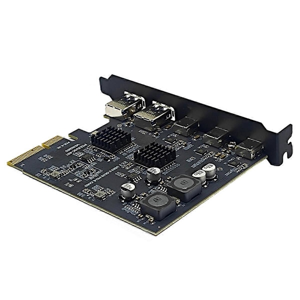 PCI Express X4 till 3 Port Typ C + 2 Port USB3.2 Gen2 10Gbps Adapter