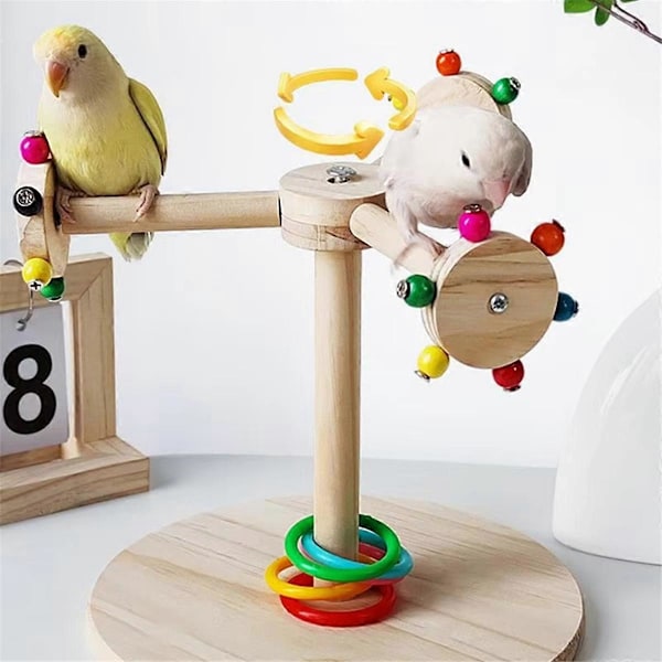 Fågelpinne Ställ Pinne Leksak för Sparv Roterande Väderkvarnsdesign Fågelklo Slipställ för Cockatiels Macaws