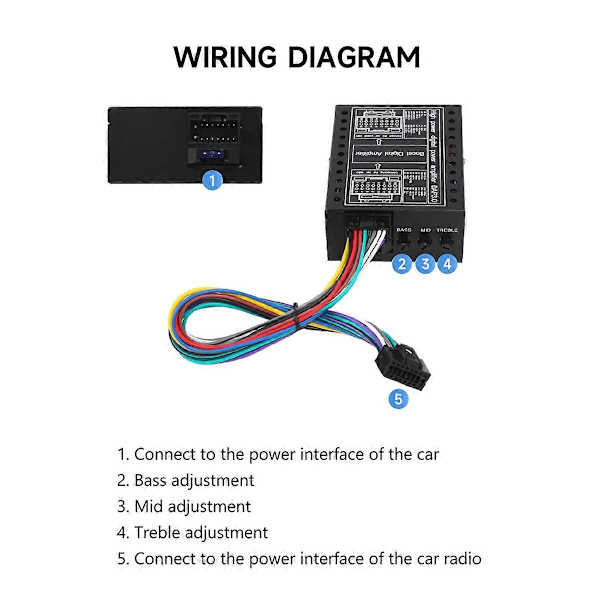 Autovahvistin DC 12V Hi-Fi Booster Audio Stereo