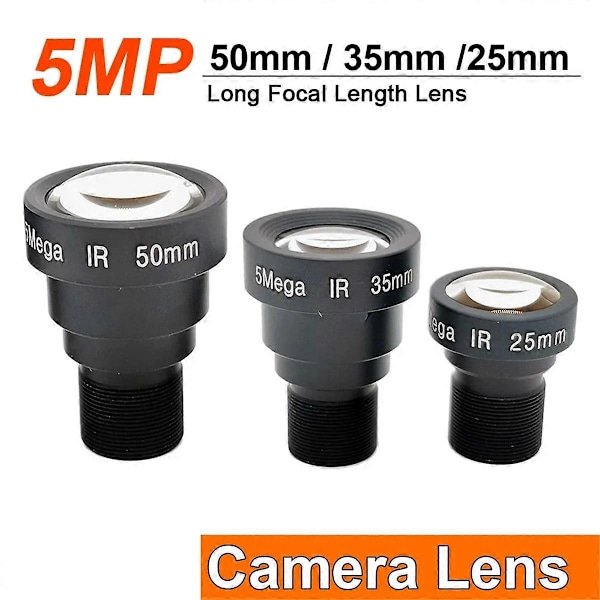 HD 5MP M12 CCTV-kameralins med lång längd 25mm
