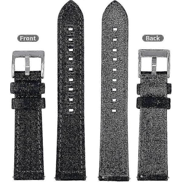 Klockarmband i canvasläder för män, canvasarmband med snabbkoppling, fler färger