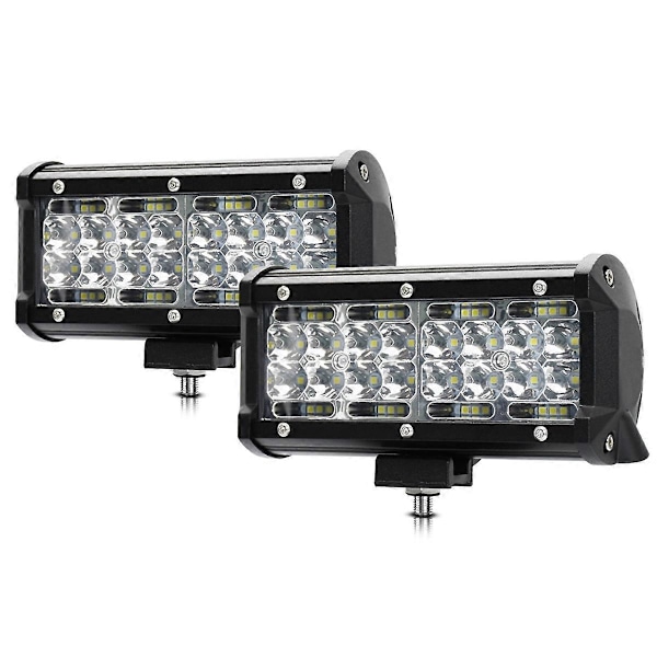 7 tommer LED lysbjælke, 120W 12000Lm LED Pod lys Arbejdslamper 2 stk