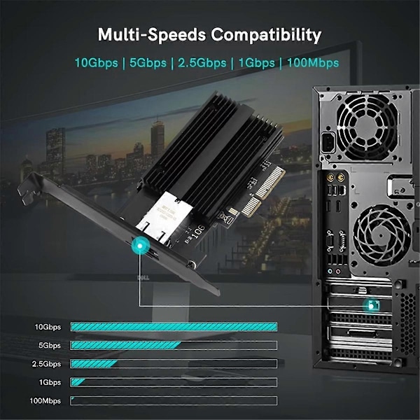 10 Gbps AQC113 PCIE til RJ45 Netværkskort 1G/2.5G/5G/10Gbps RJ45 Interface Ethernet Kablet LAN Adapter til Desktop Win10/11