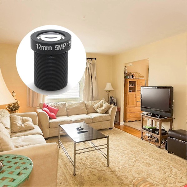 Enkelkort Kameraobjektiv 12mm 5MP HD Nätverkskameraobjektiv CCTV-OBJEKTIV