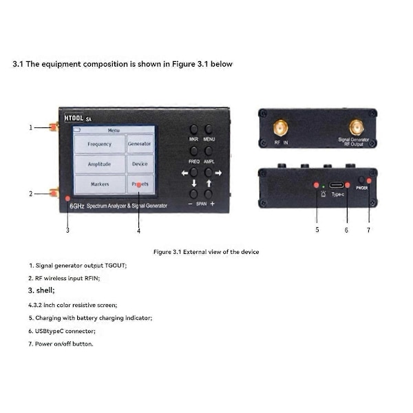 -SA 6G Handhållen Digital Spektrumanalysator Signalgenerator