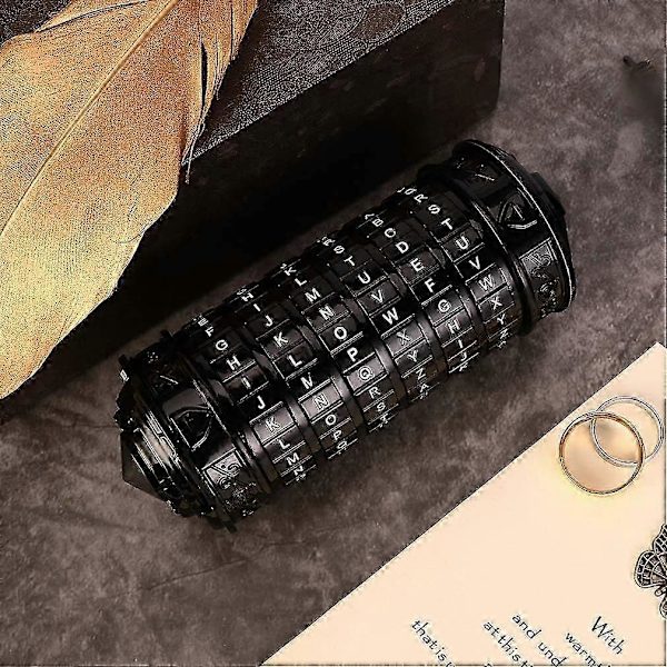 2025 SBSGV Cryptex Da Vinci -koodi minilukko pulmapelit piilotetuilla lokeroilla Ystävänpäivälahjat, messinki Black