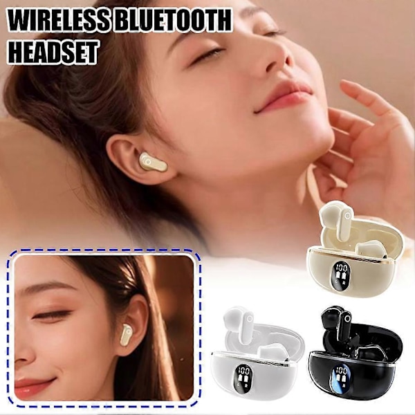 Bluetooth 5.4 Trådlösa Hörlurar In-Ear Headset Stereo Brusreducering Black