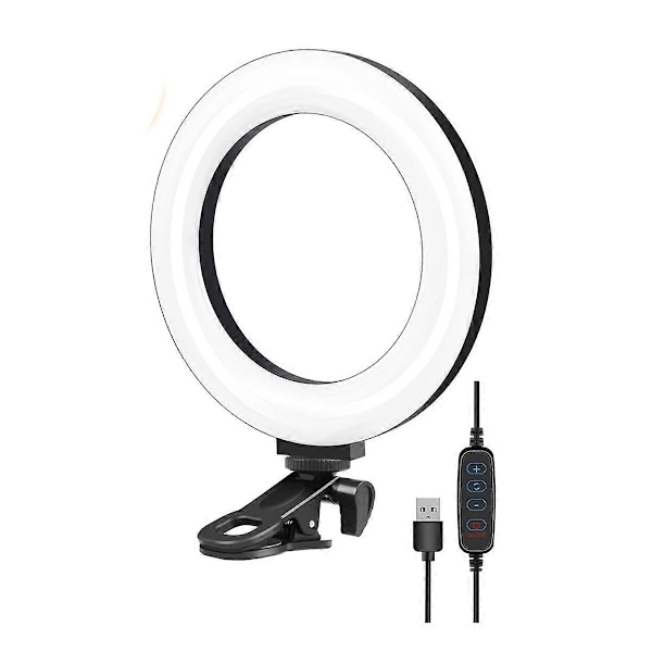 6,2 tuuman täyttövalo 40 LED-rengasvalo 3200K-6500K värilämpötila kiinnityspuristimella videon kannettavan tietokoneen täyttövalolle