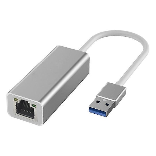 Type-C till RJ45 Ethernet Kabelansluten LAN-adapter 10/100/1000Mbps (Silver USB 100M)