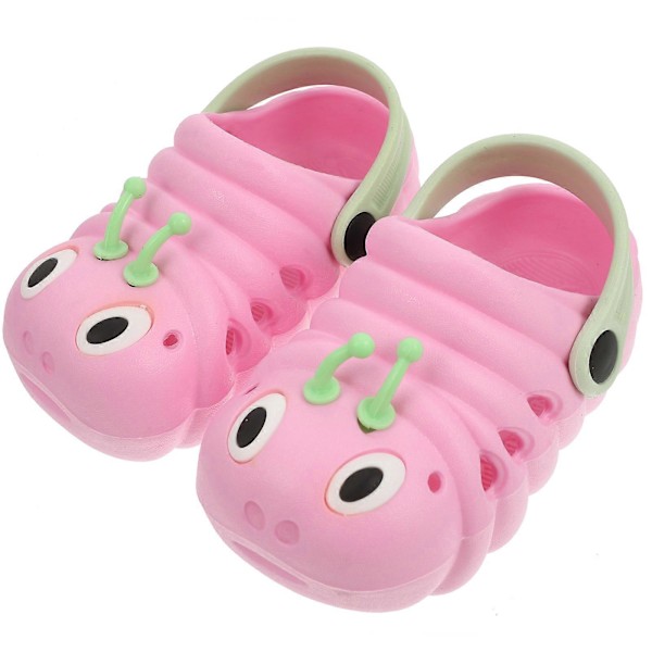 1 Par Caterpillar Strand Halkfria Skor Tecknad Sommarsandaler Cool Toffel för Pojkar Flickor (Rosa Storlek 21 Längd 12.5cm)