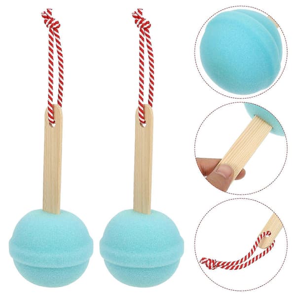 2 st Lollipop-formad Exfolierande Dusch Kroppssvamp Skrubbborste Badsvamp