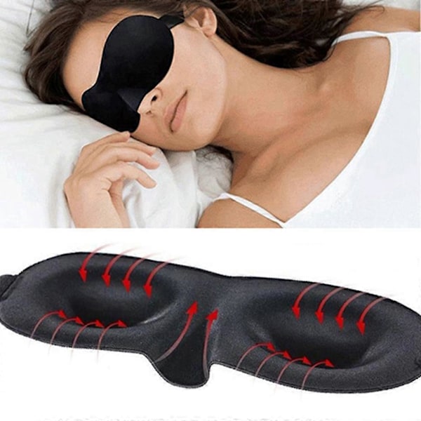 Sovmask Ögonmask Öronproppar Skugga Rese Sömnhjälp Skydd Ljusguide QinHai