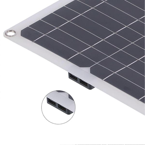 23W Fleksibelt solpanel-sæt Dobbelt USB+DC-udgang Solcelleoplader-modul til 12V bilbatteri
