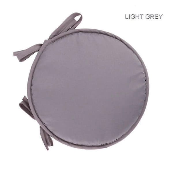 30/38 cm Blød Rund Stolhynde Sædehynder Med Stropper Bindebånd Light Grey 38cm
