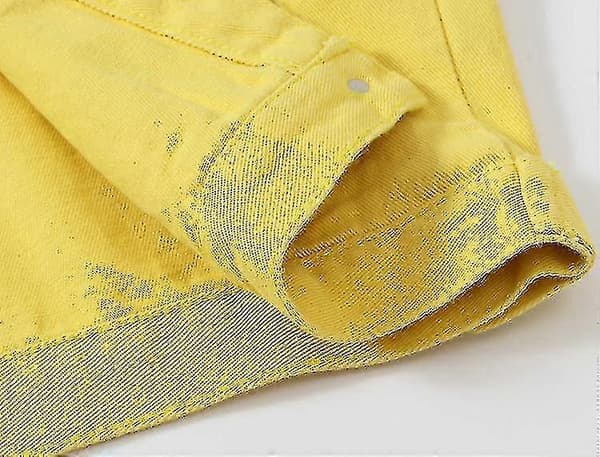Denimjakke til kvinder YELLOW S