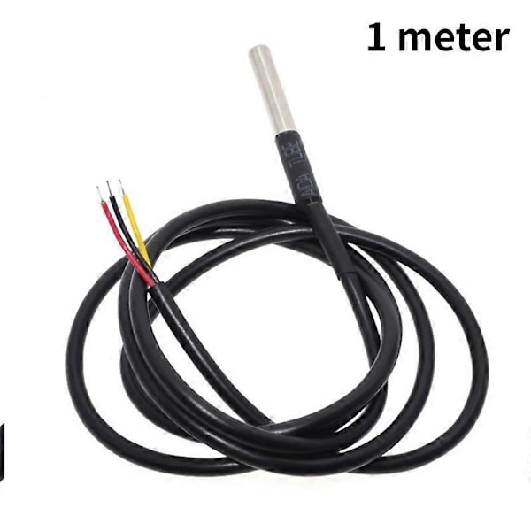 DS18B20 Rostfritt Stål Paket 1 Meter 2 Meter 3 Meter 5 Meter Vattentät 18b20 Kabel Probe Temperatursensor 1m