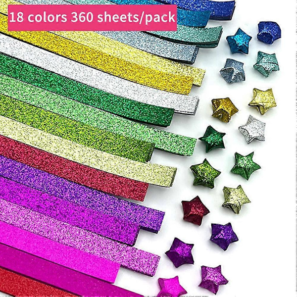 Glitter Diamant Stjärnpapper Frostat Vikstjärna DIY Handgjord Origami Gradient