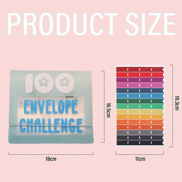 100 Kuvert Utmaning Pärm, Sparutmaningsbox kit Kontant Sparutmaningskit, Sparutmaningsbok med Kontantkuvert style2382